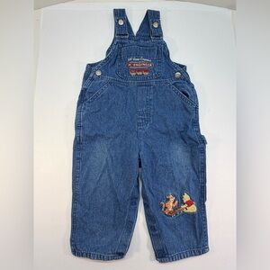 Vintage Pooh 100 Acre Collection Denim Overalls Size 12M Winnie The Pooh